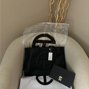 Telfar Black Medium Shopper Tote Crossbody Bag NEW